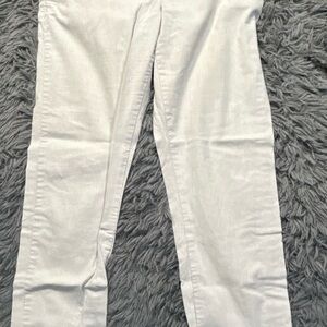 GAP Women's Cream/Blue Striped Straight Leg Jeans Y2K size 8